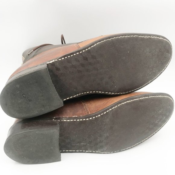 TEXAS Womens Keltie Fringe Lace Up Brown Leather Equestrian Boots Womens 7 - Picture 11 of 11